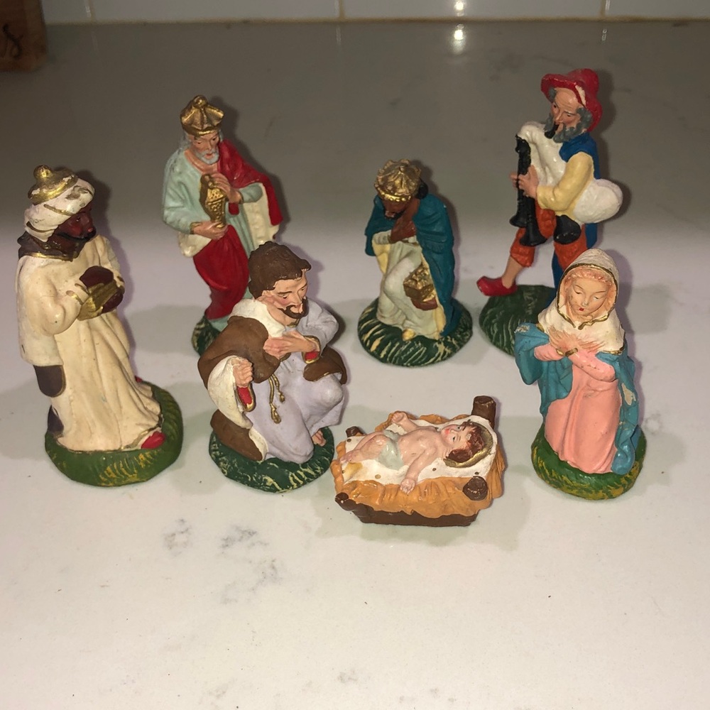 Vintage Fontanini Depose Italy Nativity Figure Set Lot Of 7 Pieces